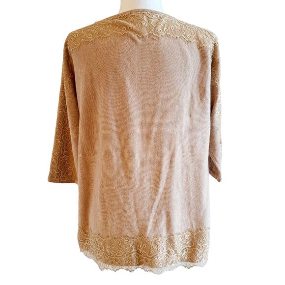 Chico's 3/4 Sleeve Lace Sweater - Picture 8 of 9